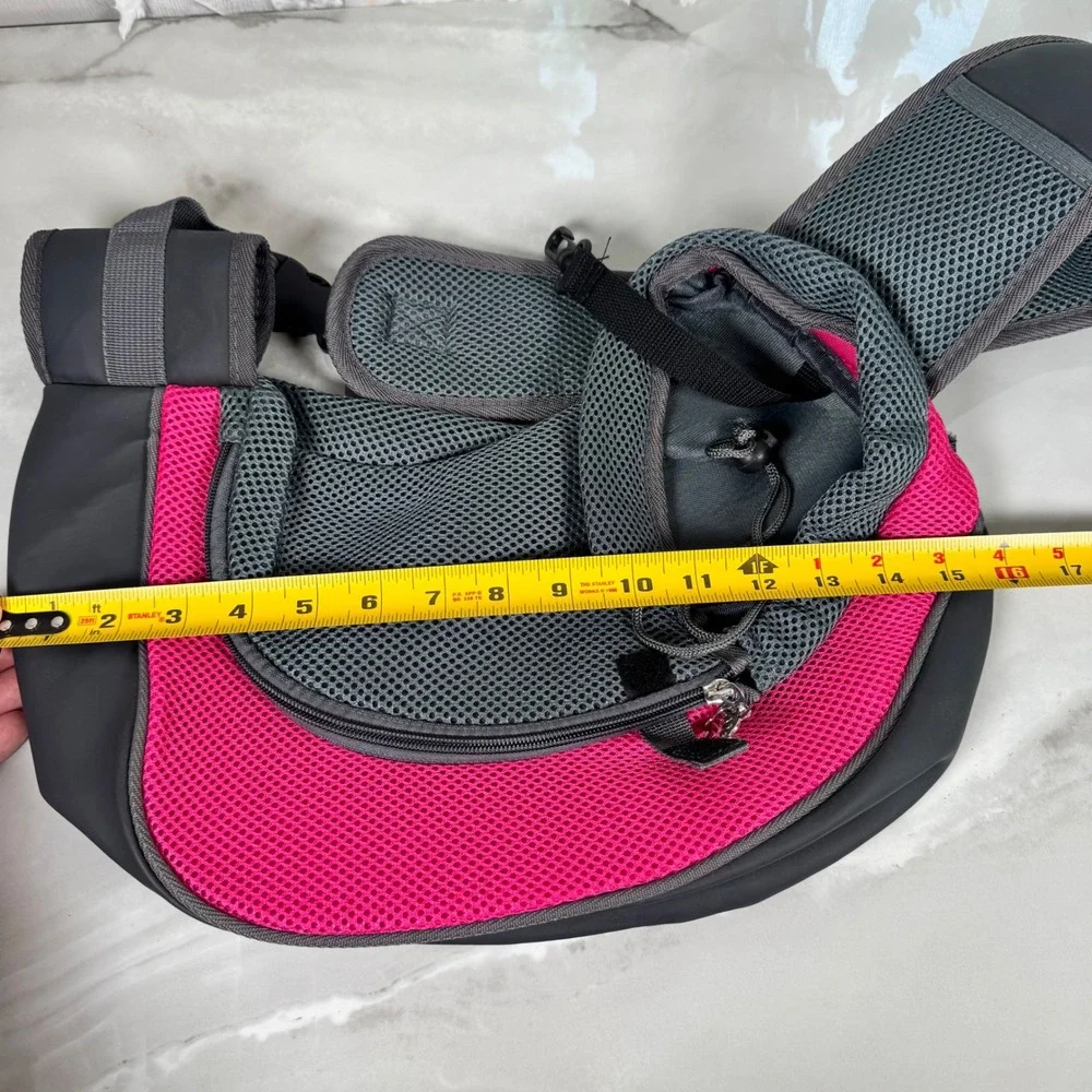 Popcorn Pet Carrier Sling Bag Grey Pink Extra Small‎ Dog Up to 12 Pounds